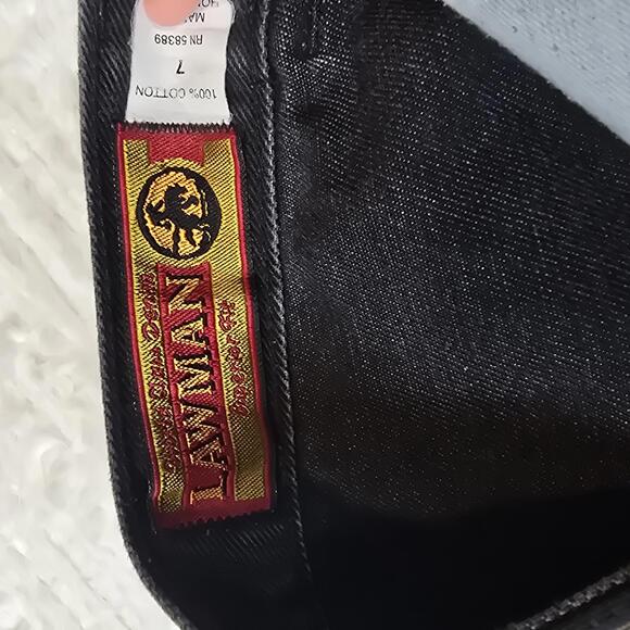 Vintage Lawman Black high rise Western Jeans with Side Snap Buttons Size 7 - Picture 5 of 9